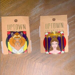 Disney Beauty and the Beast Large Pins Limited Release Stained Glass Pieces